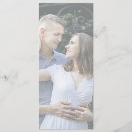 Calligraphie romantique Photo Mariage Dîner Menu (Dos)