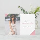 Calligraphie rose minimale Faire-part de la photo  (Debout devant)
