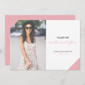 Calligraphie rose minimale Faire-part de la photo  (Devant / Derrière)