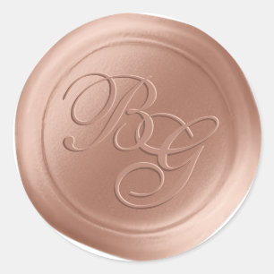 Calligraphie rose poussiéreuse Monogramme Stickers