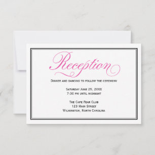 Calligraphie rose Script Mariage Carte de réceptio