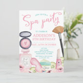 Calligraphie rose Spa Fête Anniversaire Invitation (Debout devant)