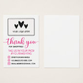 Calligraphie rose Votre Logo Merci Pour Shopping (Devant & derrière)