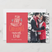 Calligraphie rouge Carte de Noël (Devant)