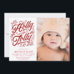 Calligraphie rouge saint faire-part de naissance<br><div class="desc">annoncer la naissance de votre nouveau-né avec cette élégante conception de script avec une couleur rouge. Les fonctions d'image et de texte peuvent être modifiées.</div>