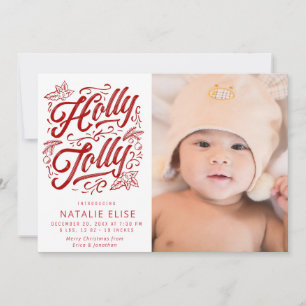 Calligraphie rouge saint faire-part de naissance