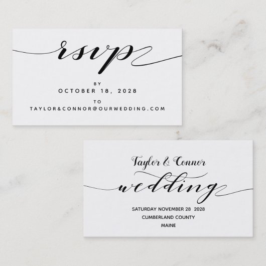 Calligraphie Rustique Carte RSVP en ligne (Devant / Derrière)