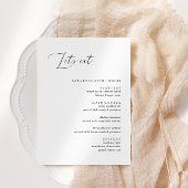 Calligraphie rustique Mangeons le menu du dîner Ma