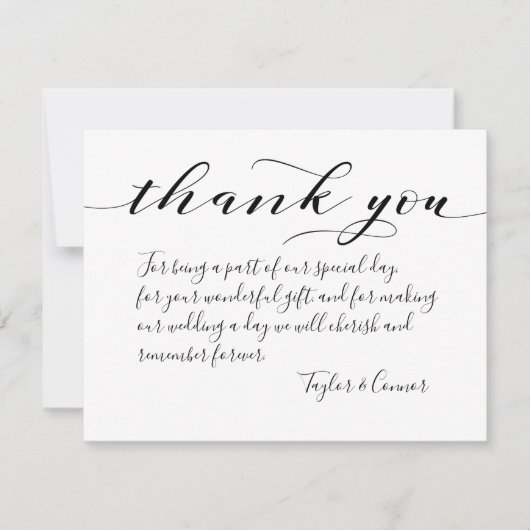 Calligraphie rustique Sprig Wreath Mariage Merci (Devant)