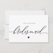 calligraphie script bridesmaid carte de propositio (Devant)
