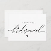 calligraphie script bridesmaid carte de propositio (Devant / Derrière)