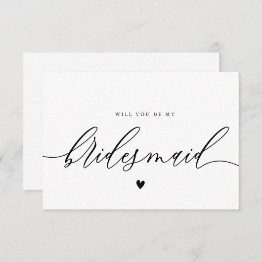 calligraphie script bridesmaid carte de propositio (Devant / Derrière)