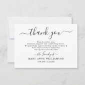 Calligraphie Script Carte de remerciements funérai (Devant)