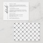 Calligraphie Script Détails du Mariage Carte de bo (Devant / Derrière)