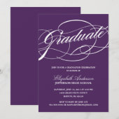 Calligraphie Script Graduation Invitation (Devant / Derrière)