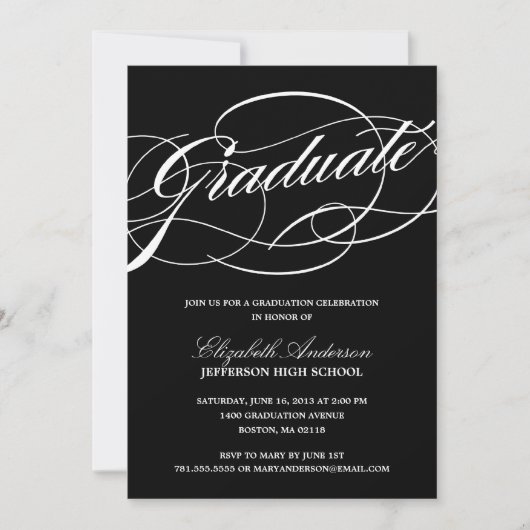 Calligraphie Script Graduation Invitation (Devant)