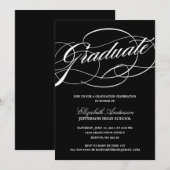 Calligraphie Script Graduation Invitation (Devant / Derrière)