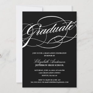 Calligraphie Script Graduation Invitation
