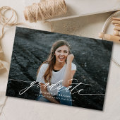 Calligraphie Script Graduation Photo Invitation