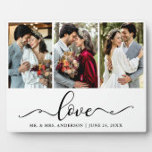 Calligraphie Script Love 3 Mariage photo Plaque (Devant)