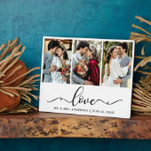 Calligraphie Script Love 3 Mariage photo Plaque (Côté)