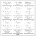 Calligraphie Script Mariage Étiquette de adresse i<br><div class="desc">Faites vos enveloppes de faire-part de mariage avec ces élégants étiquettes de adresse invités de script de calligraphie. Ces étiquettes disposent d'une police serif simple et propre avec un accent manuscrit, créant un look romantique et sophistiqué. Ces étiquettes polyvalents sont parfaits pour s'adresser non seulement aux invitations de mariage, mais...</div>