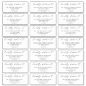 Calligraphie Script Mariage Étiquette de adresse i (Devant)