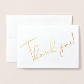 Calligraphie Script Merci Note Carte Foil (Devant avec enveloppe)