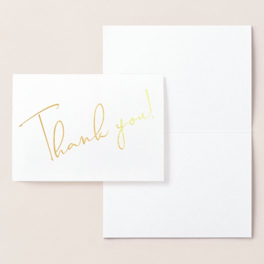 Calligraphie Script Merci Note Carte Foil (Affichage)
