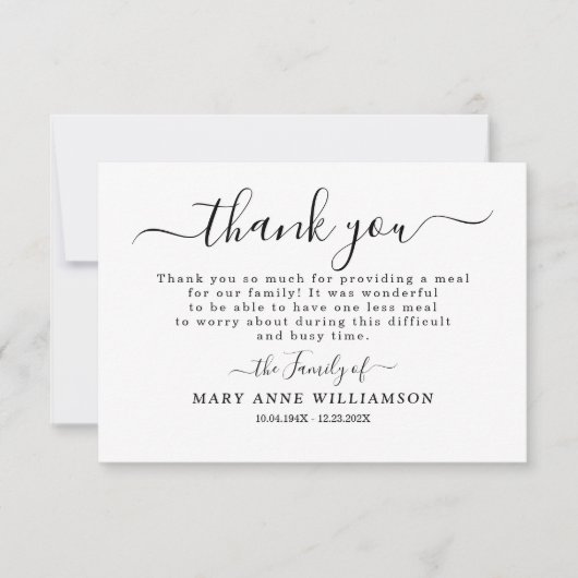 Calligraphie Script merci note de remerciement pou (Devant)