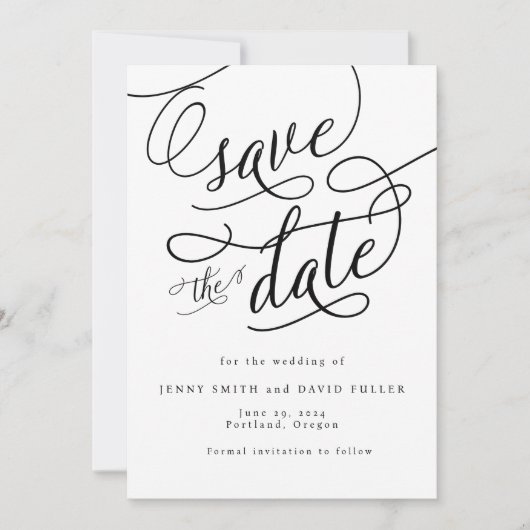 Calligraphie Script Photo Enregistrer la carte Dat (Devant)