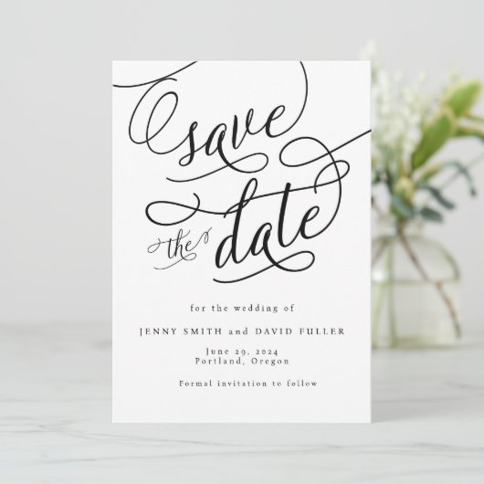 Calligraphie Script Photo Enregistrer la carte Dat (Debout devant)