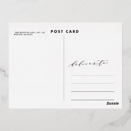 Calligraphie Script Photo Merci carte postale (Verso)