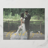 Calligraphie Script Photo Merci carte postale (Recto)