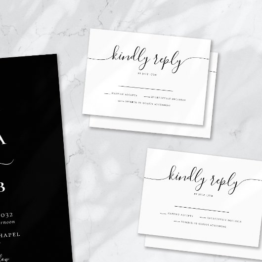 Calligraphie Script Simple moderne Mariage carte R