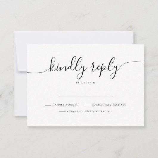 Calligraphie Script Simple moderne Mariage carte R (Devant)