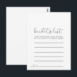 Calligraphie simple Cartes simples de liste des co<br><div class="desc">Ces cartes simples de calligraphie simple liste de seau sont l'activité parfaite pour une simple réception de mariage ou douche nuptiale. Le design sobre et élégant présente une typographie de script classique et sophistiquée en noir et blanc. Modifier le libellé pour convenir à tout événement de vie. Le panneau de...</div>