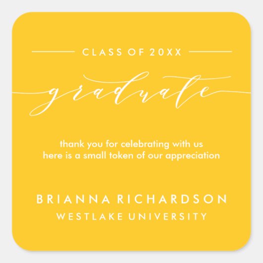 CALLIGRAPHIE SIMPLE DE DIPLÔMÉ | AUTOCOLLANT MERCI (Devant)