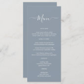 Calligraphie simple Dusty Blue Mariage Carte de me (Devant / Derrière)