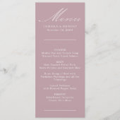 Calligraphie simple Dusty Rose Menu Mariage (Devant)