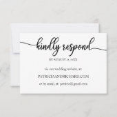 Calligraphie simple en ligne carte RSVP de mariage (Devant)