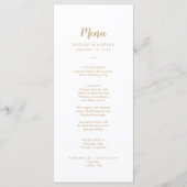 Calligraphie simple|Gold Photo Mariage Dinner Menu (Devant)
