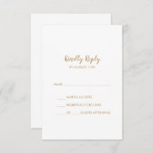 Calligraphie simple|Gold Simple Wedding Carte RSVP (Devant / Derrière)