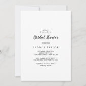 Calligraphie simple Invitation de douche nuptiale (Devant)