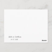 Calligraphie simple Mariage de texte Carte de reme (Dos)