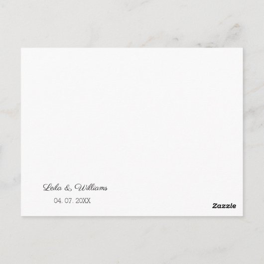 Calligraphie simple Mariage de texte Carte de reme (Dos)