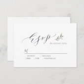 Calligraphie simple mariage rustique verdure RSVP (Devant / Derrière)