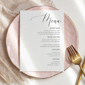 Calligraphie simple Menus de Mariage rustique