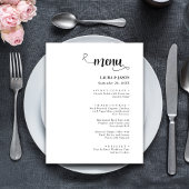 Calligraphie simple Menus de Mariage rustique