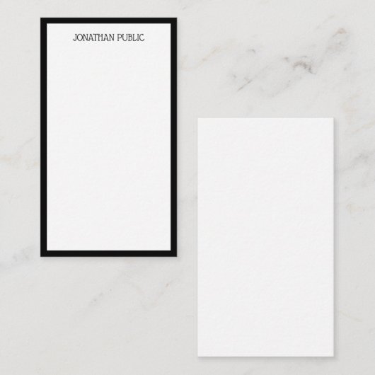 Calligraphie Simple Noir Blanc Modèle vertical (Devant / Derrière)